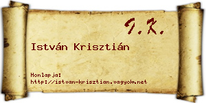 István Krisztián névjegykártya